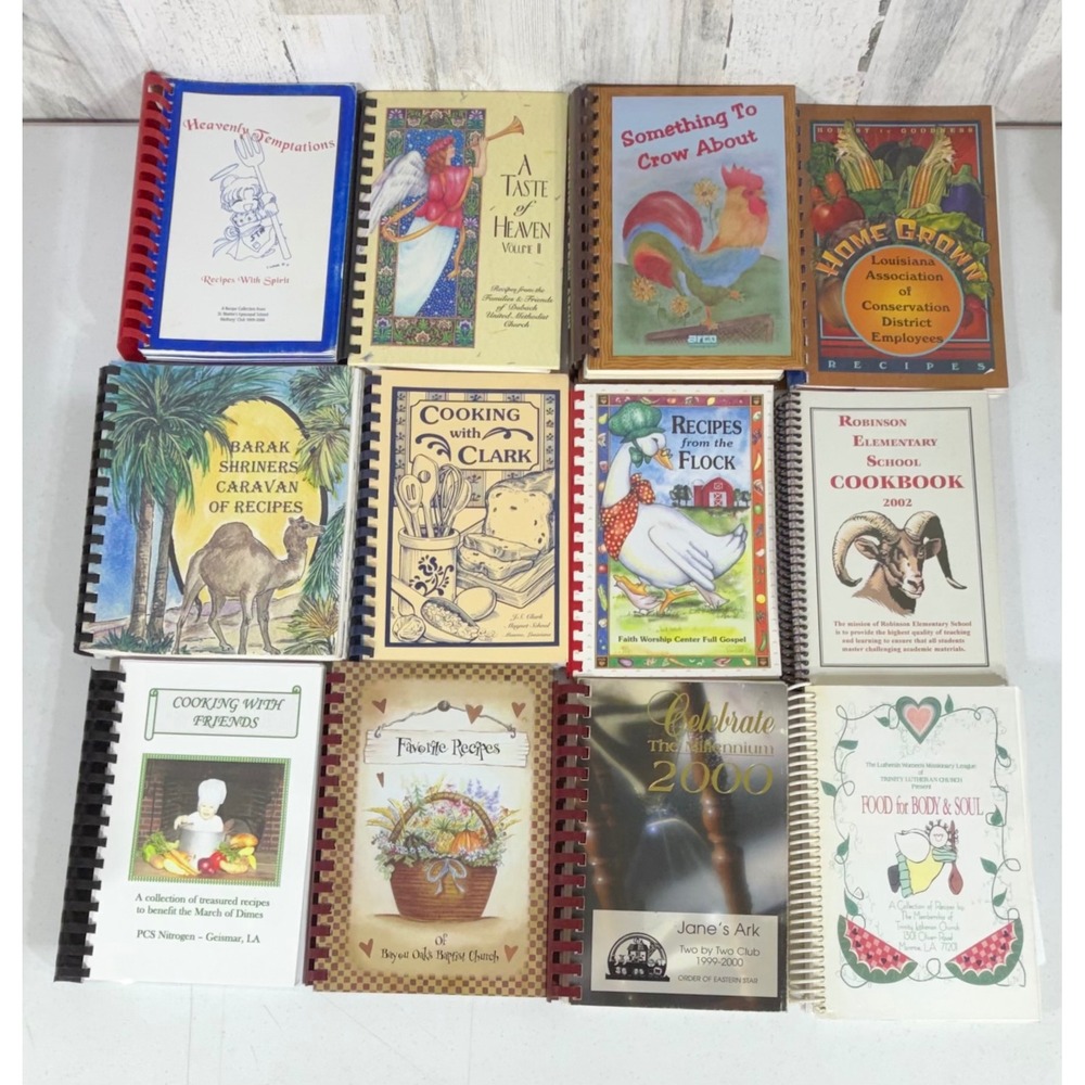 Louisiana Cookbook Collection Lot 12 Spiral Bound Church Community Group‎ 2000s